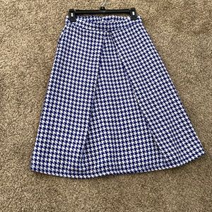 Juneblake Skirts | Junieblake A Line Houndstooth Midi Skirt | Color: Blue/White